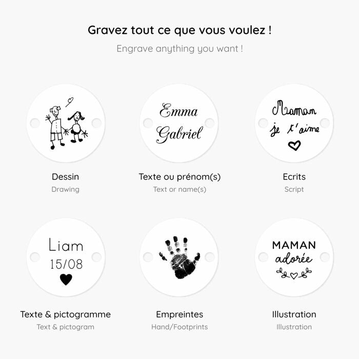 Bracelet chaine personnalisé médaille gravée