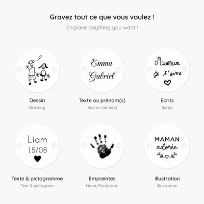 Bracelet chaine personnalisé médaille gravée