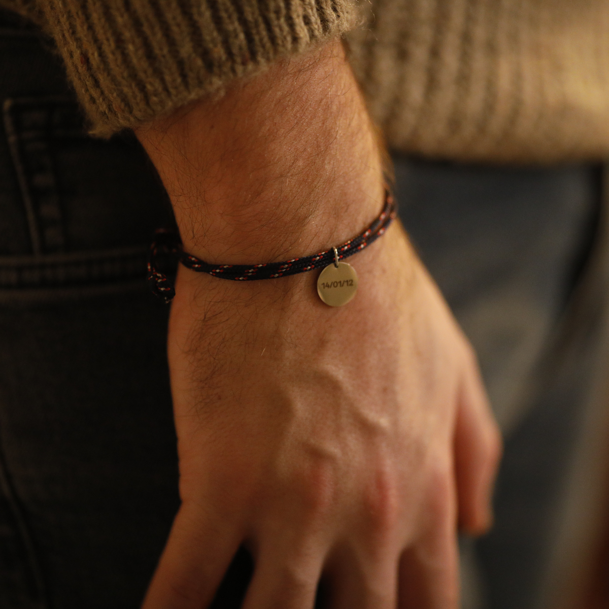 Bracelet double cordon - Marin "Argent"