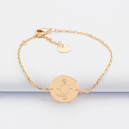 Bracelet chaine personnalisé médaille gravée