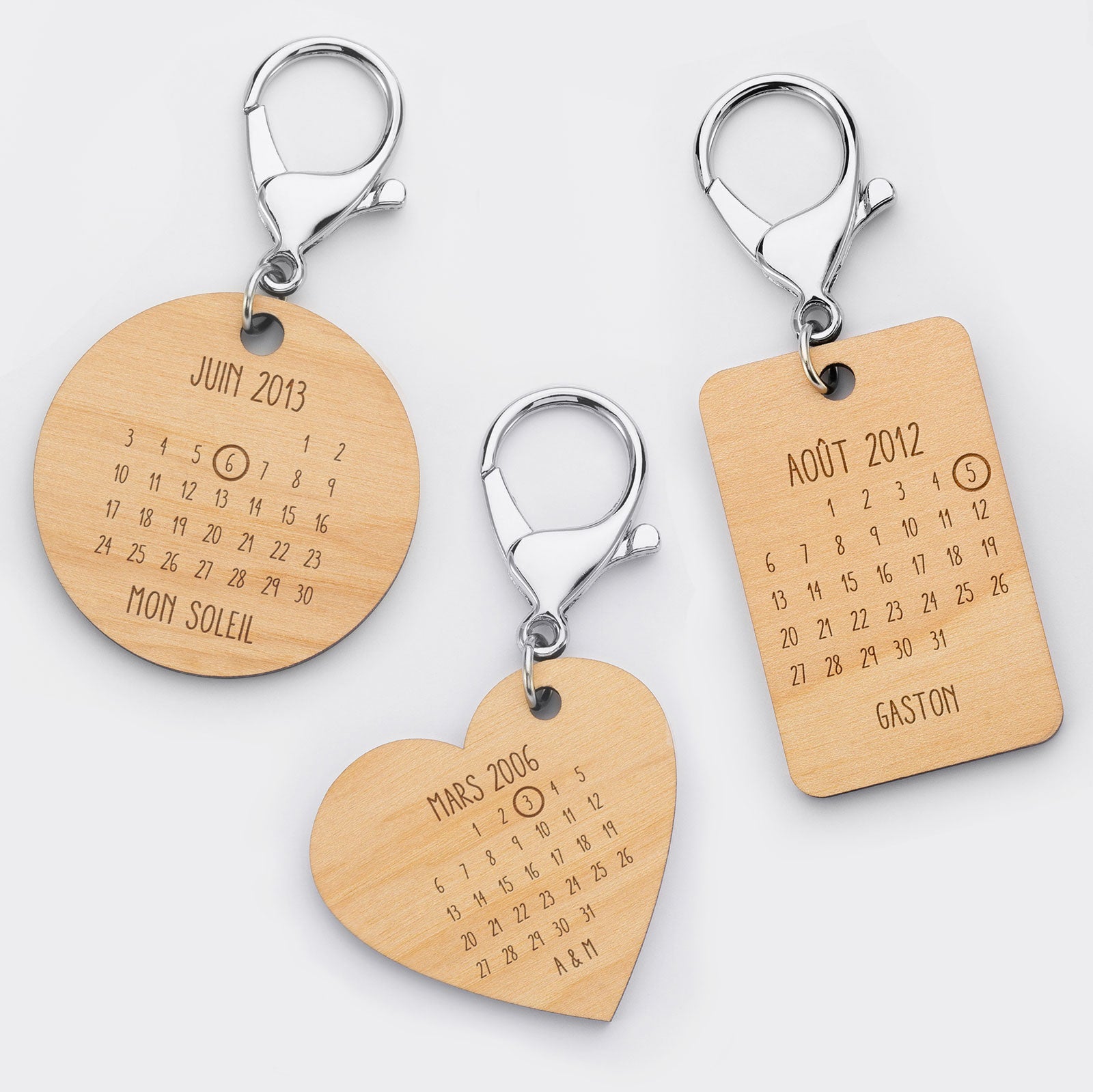 Porte-clés personnalisé - bois
calendrier