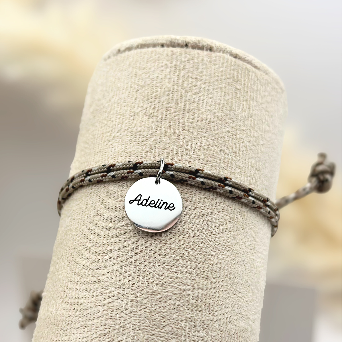 Bracelet double cordon - Praliné Noisette "Argent"