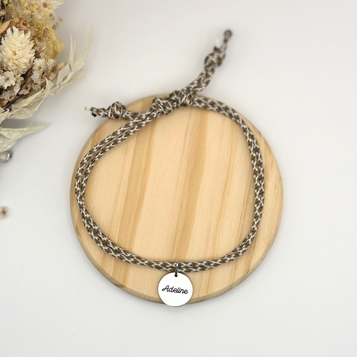 Bracelet double cordon - Praliné Noisette "Argent"