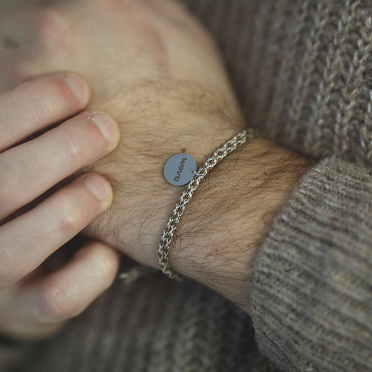 Bracelet double cordon - Praliné Noisette "Argent"
