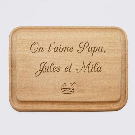 Planche à découper cuisine personnalisée bois
