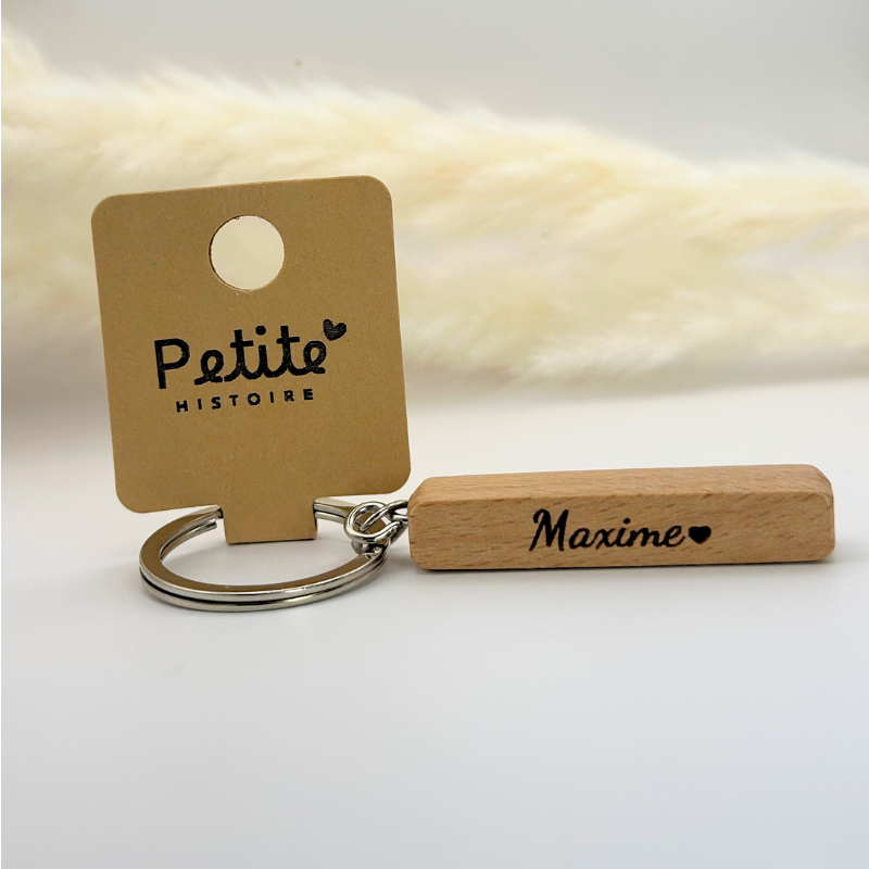 Porte-clés rectangulaire en bois