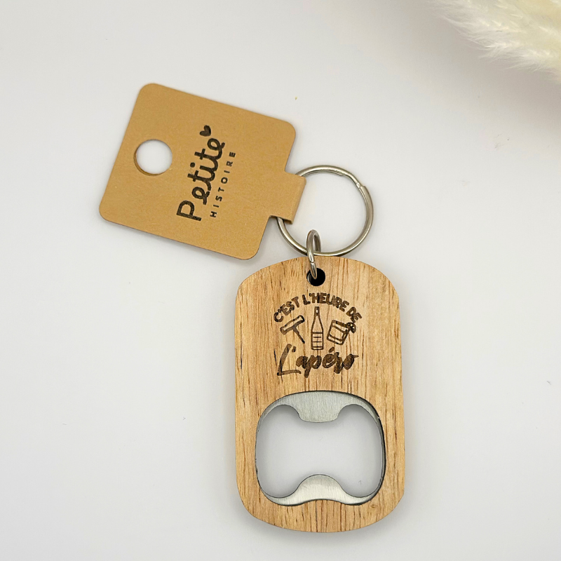 Porte-clé décapsuleur en bois