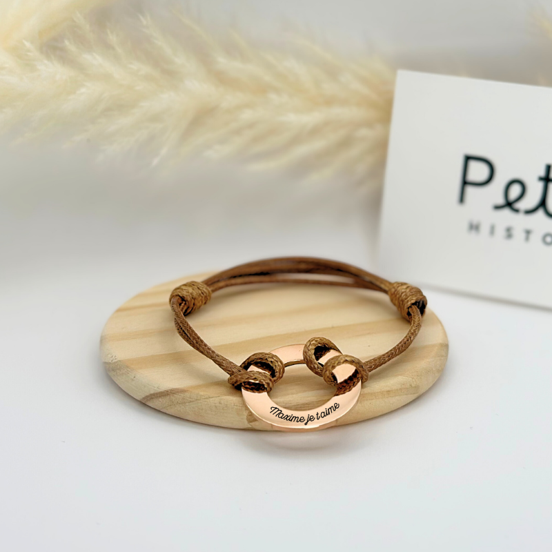 Bracelet Personnalisé - Cible marron
