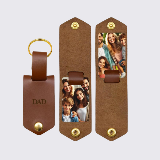 Porte-clé personnalisé photo en cuir