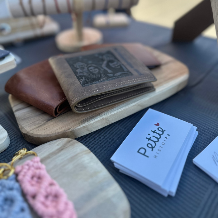 Portefeuille en cuir ou daim marron