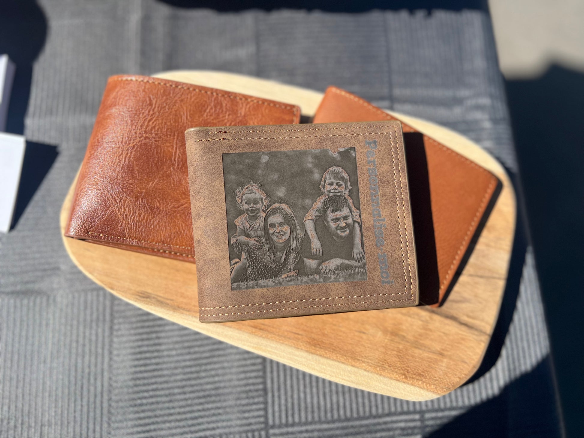 Portefeuille en cuir ou daim marron