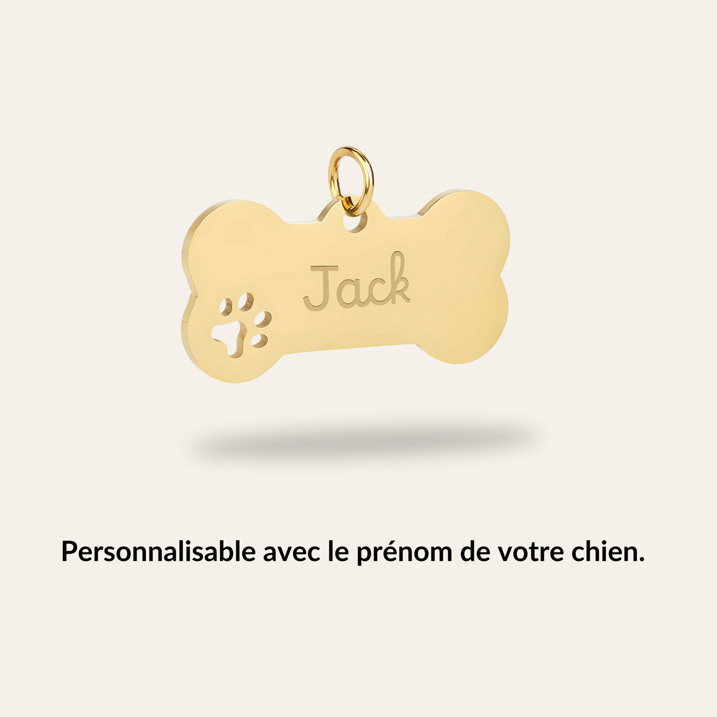 Médaille Chien Personnalisée - Os Acier Inoxydable