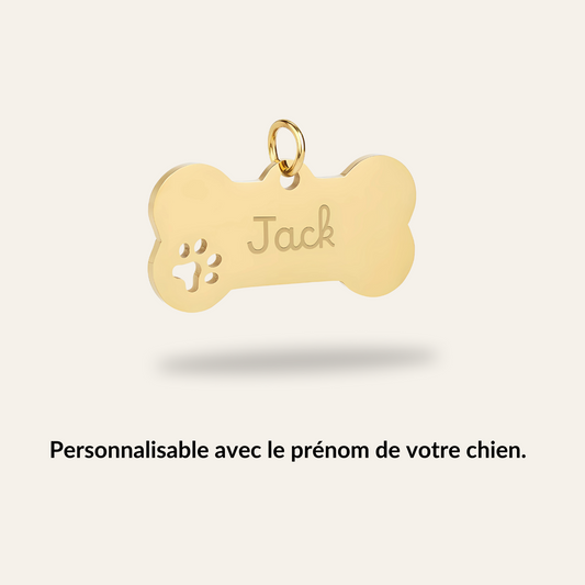 Médaille Chien Personnalisée - Os Acier Inoxydable